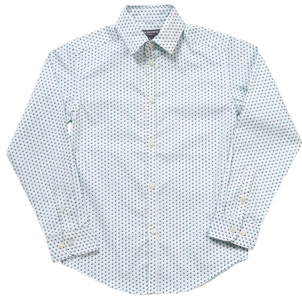 Van Heusen Boys Stretch Arrow Geo Print Shirt 10/12 Regular